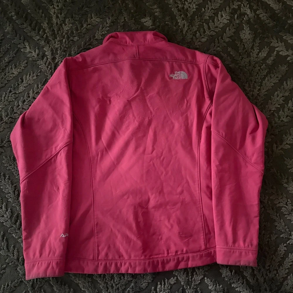 The North Face Apex Softshell Jacket Womens Large Pink Full Zip Fleece Lined - Picture 4 of 4